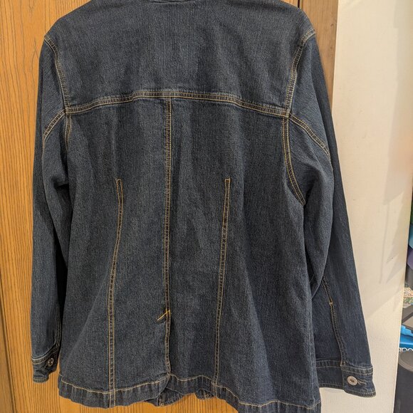 Sag Harbor Blue Denim Button Up Slant Pocket Jean Jacket -Women's Size 1X - Picture 5 of 6